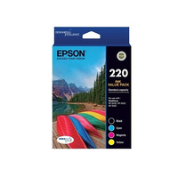 Epson 220VP Standard Capacity Ink Cartridge Value Pack, DURABrite Ultra, Epson C13T293692