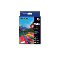 Epson 220XL High Capacity High Yield Ink Cartridge Value Pack (BK,C,M,Y), DURABrite Ultra, Epson