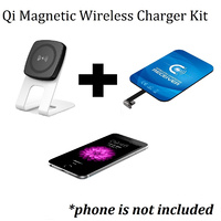 Kome C301 QI Magnetic Wireless Desk Charger Stand + Kome B101 Qi Wireless Receiver Module for iPhone 4 5 6 7