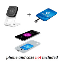 QI Wireless Magnetic Desk Charger Kome C301 + Qi Wireless Receiver B102 Module for iPhone 4 5 6 7 Case Cover