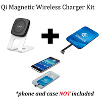 Kome C301 Qi Magnetic Wireless Desk Charger + Kome B105 Qi Wireless Receiver Module for Android Phones Micro USB