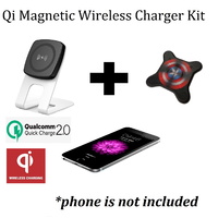 KIT: Kome C301 QC 2.0 Magnetic Wireless Qi Desk Charger + S2 Magnetic Sticker - Universal Quick Charging Stand for Qi devices and Phones