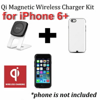 Kome Qi Wireless Charger Desk Stand C301 + W55 Wireless Qi Case Cover for iPhone 6+ 6S+