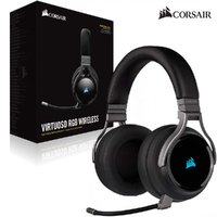 Headset Corsair Virtuoso Gaming RGB Wireless High-Fidelity 3.5mm USB Carbon 7.1 Sound CA-9011185-AP