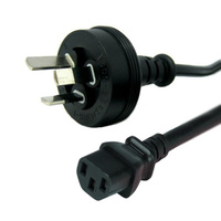 Austronic 1.0m IEC "Kettle Cord" AC Power Cable - 240V - 10A - with AU 3-pin Power Plug