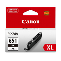 CANON CLi651MXL Black Ink Cartridge, XL size