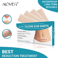 Aliver Scar Silicone Gel Sheets Patch Removal Skin Treatment Repair Wound Burn Efficient Strips Surgical Keloid Tape Medical Stretch Marks