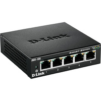 D-Link DGS-105 5-Port Gigabit Unmanaged Metal Housing Desktop Switch with IEEE 802.1p QoS and Cable Diagnostics Function