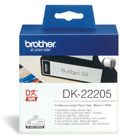 Brother White Continuous Paper Roll, 62mm x 30.48m