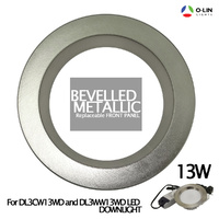 O-Lin 13W LED Fixed Downlight Optional Front Panel Bevelled Metallic - Spare Part ONLY