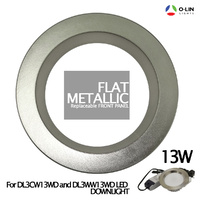 O-Lin 13W LED Fixed Downlight Optional Front Panel Flat Metallic Trim Ring - Spare Part ONLY