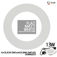O-Lin 13W LED Fixed Downlight Optional Front Panel Flat Matt White Spare Part ONLY