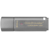 Kingston Digital 64GB Data Traveler Locker + G3, USB 3.0 Flash Drive with Personal Data Security and Automatic Cloud Backup