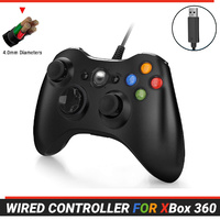 Gamepad Wired Controller For Windows Xbox 360 Console Game Joypad Black USB Wire