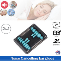 Silicone Ear Plugs Noise Cancelling Earplugs Soft Protector Study Sleep 2x Pairs