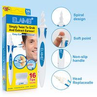 16Pcs EAR CLEANER  WAX TOOL SOFT SPIRAL QTWIST Q GRIP Q TWIST EARWAX SAFE CARE
