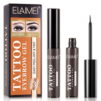 Elaimei Tattoo Eyebrow Ink Gel Waterproof Liner Tint Pen Eye Brow Enhancer Pencil Long Lasting Makeup Stencil Peel Off (Beige)