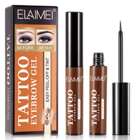 Elaimei Tattoo Eyebrow Ink Gel Waterproof Liner Tint Pen Eye Brow Enhancer Pencil Long Lasting Makeup Stencil Peel Off (Light Brown)