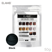 Elaimei Hair Loss Building Fibers 50g Alopecia Keratin Thicker Concealer Treatment  - BLACK 50g