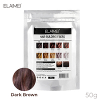 Elaimei Hair Loss Building Fibers 50g Alopecia Keratin Thicker Concealer Treatment Dark Brown 50g Refill Bag