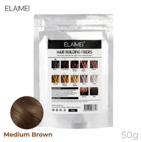 Elaimei Hair Loss Building Fibers 50g Alopecia Keratin Thicker Concealer Treatment Medium Brown 50g Refill Bag