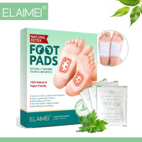 ELAIMEI Detox Foot Pads Adhesive Patches Natural Plant Toxin Removal Sticky Cleansing Stress Relief Ginger Bamboo, 10pcs