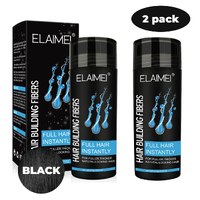 ELAIMEI Hair Loss Building Fibers 27.5g Alopecia Keratin Thicker Concealer Fiber Black Toppik Treatment (2pcs) (Black)