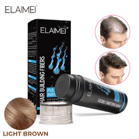 ELAIMEI Hair Loss Building Fibers 27.5g Alopecia Keratin Thicker Concealer Fiber Light Brown