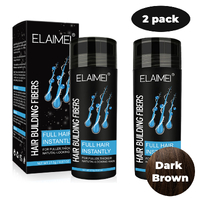 ELAIMEI Hair Loss Building Fibers 27.5g Alopecia Keratin Thicker Concealer Fiber Dark Brown Toppik Treatment (2PCS)
