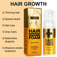 ELAIMEI 5% Minoxidil Hair Regrowth Foam Treatment for Men Hair Growing Anti Hair Loss 60ML