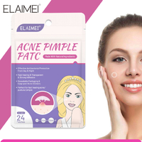 Elaimei 24 pcs Removal Acne Pimple Patches Plasters Face Skin Dot Blemish Treatment Heal Hydrocolloid Acne Spot Blemishes Comedone Remover Cleaner