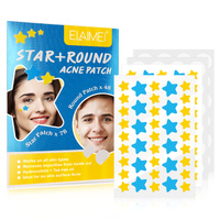Elaimei Star + Round Acne Pimple Patches Removal Blemish Control Hydrocolloid Plasters Skin Facial Care Blackheads, 126pcs yellow & blue