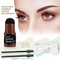 Elaimei Eyebrow Stamp Shaping Kit Powder Stencil Makeup Set One Step Shape Brow (Dark Brown)