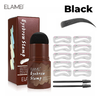 Elaimei Eyebrow Stamp Shaping Kit Powder Stencil Makeup Set One Step Shape Brow BLACK