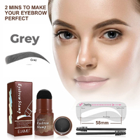 Elaimei Eyebrow Stamp Shaping Kit Powder Stencil Makeup Set One Step Shape Brow Grey
