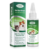 Elaimei Pet Eye Clear Drops Infection Dogs Cats Dry Itchy Irritation Bacterial Natural Animal Pink Eye Safe Cleanser Daily Use 60ml