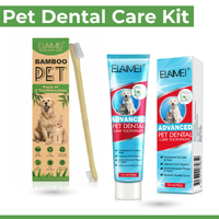 Elaimei Set Pet Teeth Dog Cat Cleaning Toothpaste Toothbrush Back Up Brush Dental Care Oral Fresh Breath