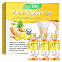 Elaimei Lymphatic Drainage Herbal Shower Gel Ginger Body Slimming Wash Shower Gel 3pcs/set