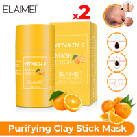 2pcs Purifying Clay Stick Masks Oil Control Anti-Acne Vitamin C Acne Solid Fine