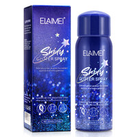 Elaimei Glitter Spray For Hair Body Starry MakeUp Gloss Hairspray Nightclub Party Brightening Highlighter Shimmer 60ml w