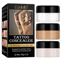 ELAIMEI Tattoo Concealer Full Cover Up Set Body Skin Dark Spots Scars Birthmark Makeup Waterproof Cream 20g