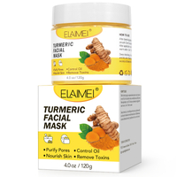 Elaimei Turmeric Clay Face Mask Facial Skin Oil Control Treat Acne Dark Spots Deep Pore Cleansing Refining Pimple