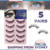 Aliver 5 Pairs 3D Natural Thick False Eyelashes Mink Makeup Extension Long Wispy Magnetic Volume Curl Reusable
