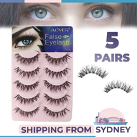 Aliver 5 Pairs Eyelashes 3D Mink Fake False Eye Lashes Natural Long Thick Makeup Cross Extension Handmade Wispy