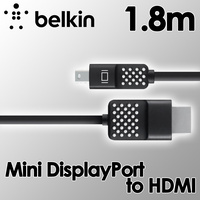 Cable Mini DisplayPort to HDMI 4K HDTV 1.8m Belkin F2CD080BT06