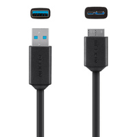 Belkin SuperSpeed USB 3.0 Cable A to Micro-B Belkin 0.9 m, Micro USB 3.0 Charge and Sync Cable for Samsung Galaxy S5, Note 3 and Universal Smartphones