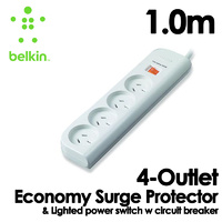 4 way Surge Protector Power Board 1 meter Belkin F9E400VAU1M