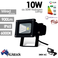 O-Lin 10W IP65 LED Flood Light Lamp 900Lm 6000K (Cool White) Equivalent to 50W Halogen Epistar LED Chip SAA Safety AU Plug