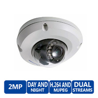 GeoVision GV-EDR2100-0F "Target Series" IR Mini Fixed FullHD Rugged IP Dome Security Camera, 2MP, 1/2.7" CMOS Sensor, F2.0 max aperture, 2.8m