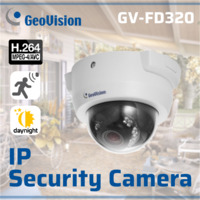 GeoVision Surveillance Fixed IP Dome Network Camera F2.7 H.264 3MP Low Lux IR 2048x1536 Color Monochrome GV-FD320